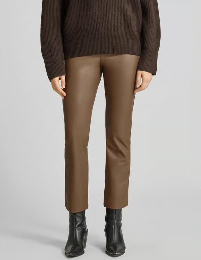 RAFFAELLO ROSSI Wide leg kunstleren broek van viscosemix model 'MACY' - Foto 2