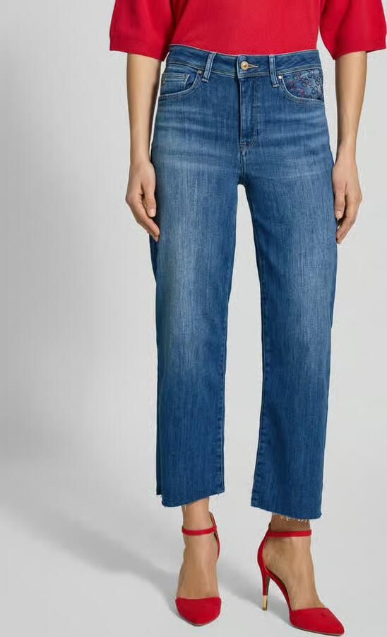 RAFFAELLO ROSSI Jeans met siersteentjes in verkorte pasvorm model 'KIRA 6 8' - Foto 3