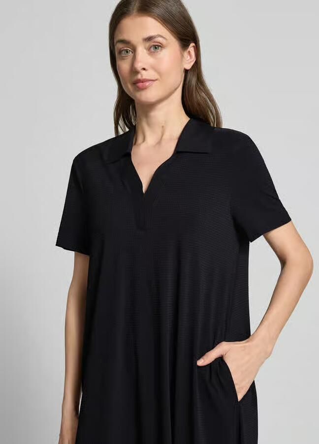 RAFFAELLO ROSSI Midijurk met structuurpatroon en omgeslagen kraag model 'JOSEPHINA'