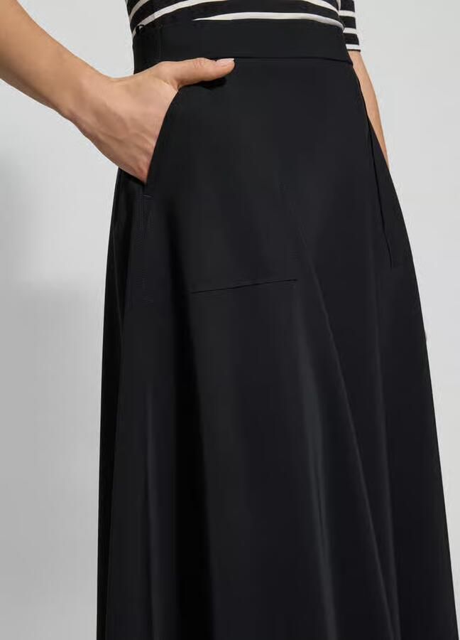 RAFFAELLO ROSSI Elastische A-lijn Rok met Zakken Black Dames