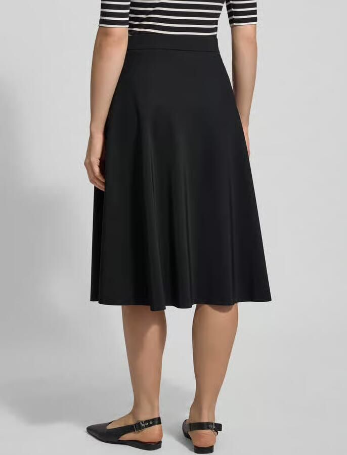 RAFFAELLO ROSSI Elastische A-lijn Rok met Zakken Black Dames