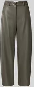 RAFFAELLO ROSSI Regular fit kunstleren broek met riemlussen model 'PHIBI'