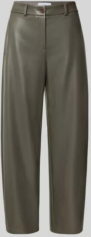 RAFFAELLO ROSSI Regular fit kunstleren broek met riemlussen model 'PHIBI'