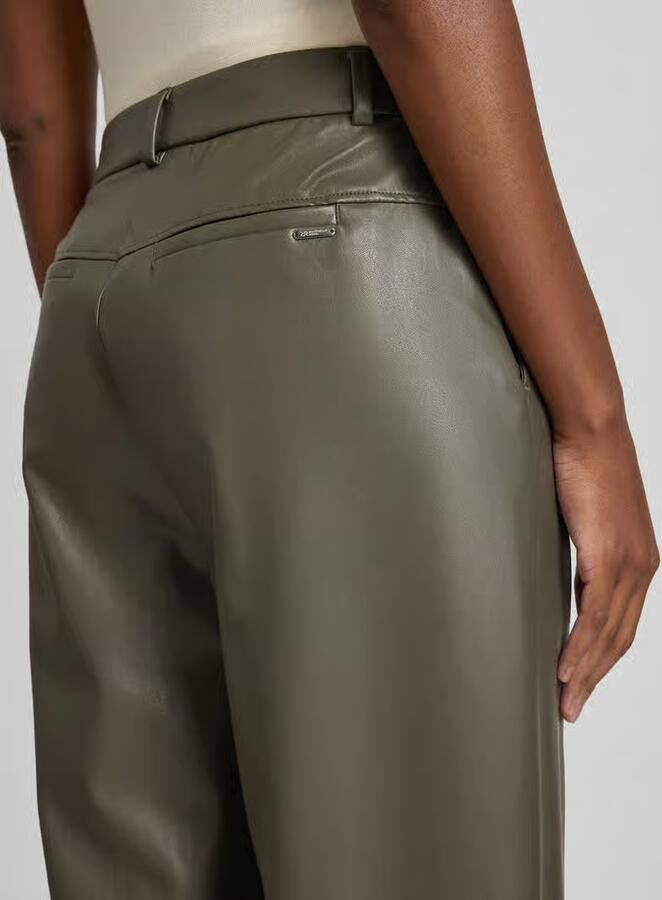 RAFFAELLO ROSSI Regular fit kunstleren broek met riemlussen model 'PHIBI' - Foto 2