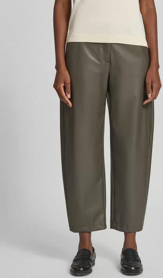 RAFFAELLO ROSSI Regular fit kunstleren broek met riemlussen model 'PHIBI' - Foto 3