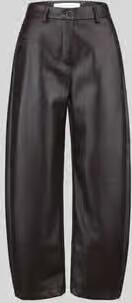 RAFFAELLO ROSSI Regular fit leer- kunstleren broek met labeldetail model 'PHIBI'