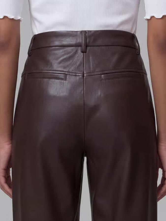RAFFAELLO ROSSI Regular fit leer- kunstleren broek met labeldetail model 'PHIBI'