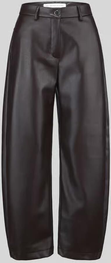 RAFFAELLO ROSSI Regular fit leer- kunstleren broek met labeldetail model 'PHIBI' - Foto 2