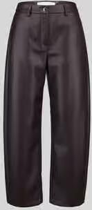 RAFFAELLO ROSSI Regular fit leer- kunstleren broek met labeldetail model 'PHIBI'