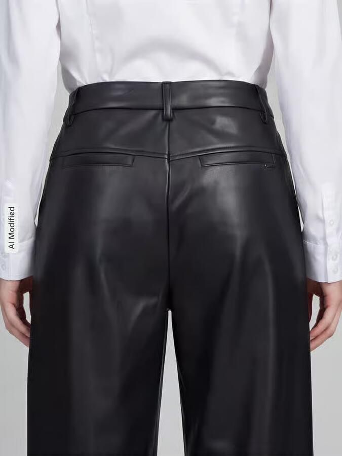 RAFFAELLO ROSSI Regular fit leer- kunstleren broek met labeldetail model 'PHIBI' - Foto 3