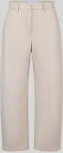 RAFFAELLO ROSSI Regular fit leer- kunstleren broek met labeldetail model 'PHIBI'