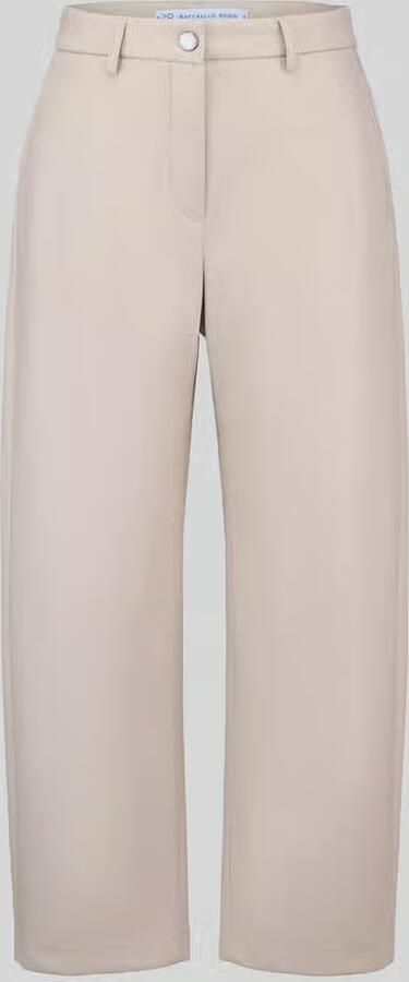 RAFFAELLO ROSSI Regular fit leer- kunstleren broek met labeldetail model 'PHIBI'