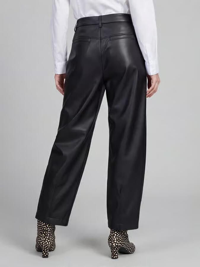 RAFFAELLO ROSSI Regular fit leer- kunstleren broek met labeldetail model 'PHIBI'