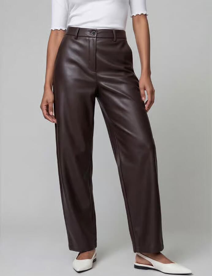 RAFFAELLO ROSSI Regular fit leer- kunstleren broek met labeldetail model 'PHIBI' - Foto 2