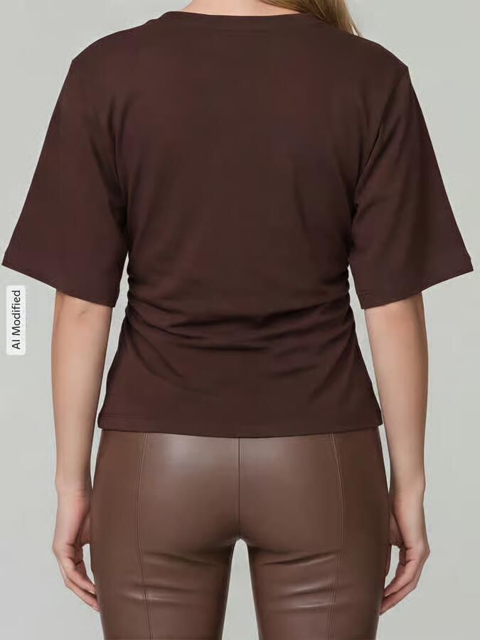 RAFFAELLO ROSSI Slim fit kunstleren broek van viscosemix model 'RESA' - Foto 3