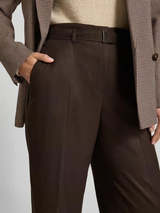 RAFFAELLO ROSSI Straight fit bandplooibroek met riem