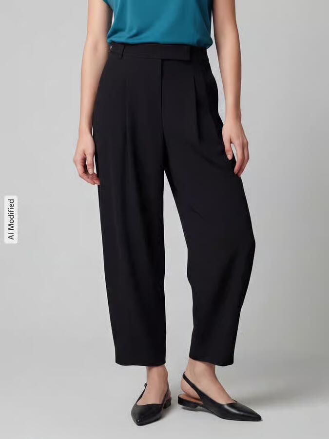 RAFFAELLO ROSSI straight fit bandplooibroek met schuifhaak model 'LORAYA' - Foto 2
