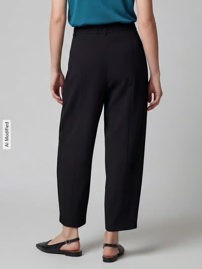 RAFFAELLO ROSSI straight fit bandplooibroek met schuifhaak model 'LORAYA'