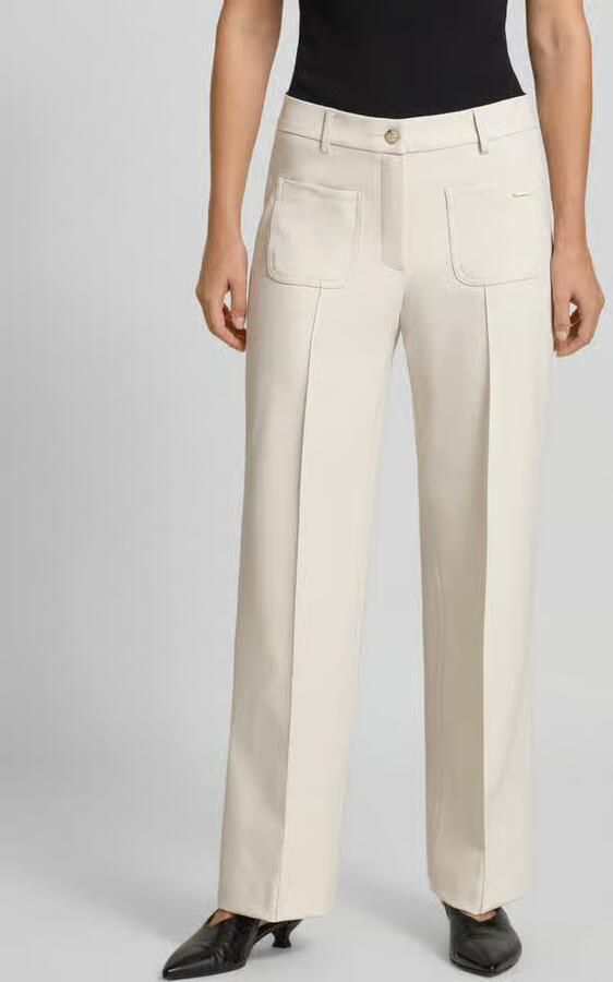RAFFAELLO ROSSI Straight fit bandplooibroek van viscosemix model 'MILEY' - Foto 2