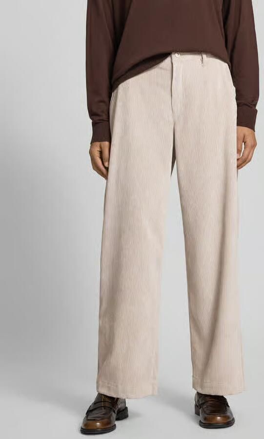 RAFFAELLO ROSSI Straight leg corduroy broek met ceintuurlussen model 'YUKI'