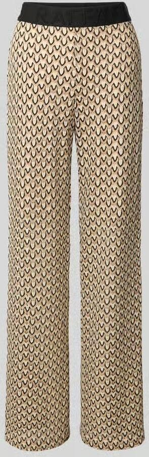 RAFFAELLO ROSSI Straight leg stoffen broek met elastische band met label model 'ELAINE'