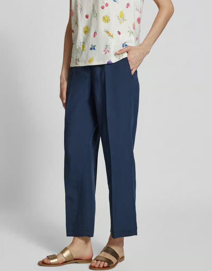 RAFFAELLO ROSSI Straight fit stoffen broek met structuurmotief model 'CANDICE' - Foto 4