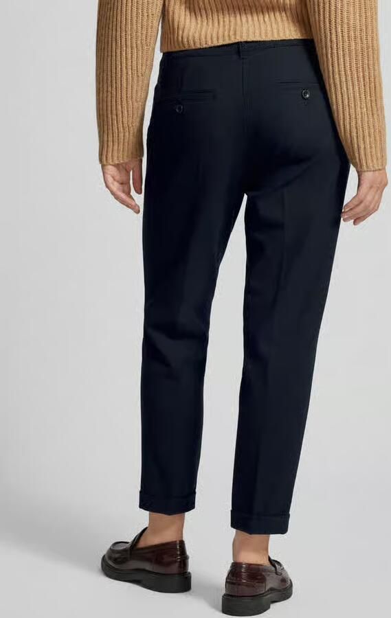 RAFFAELLO ROSSI Tapered fit stoffen broek met persplooien model 'UTE'