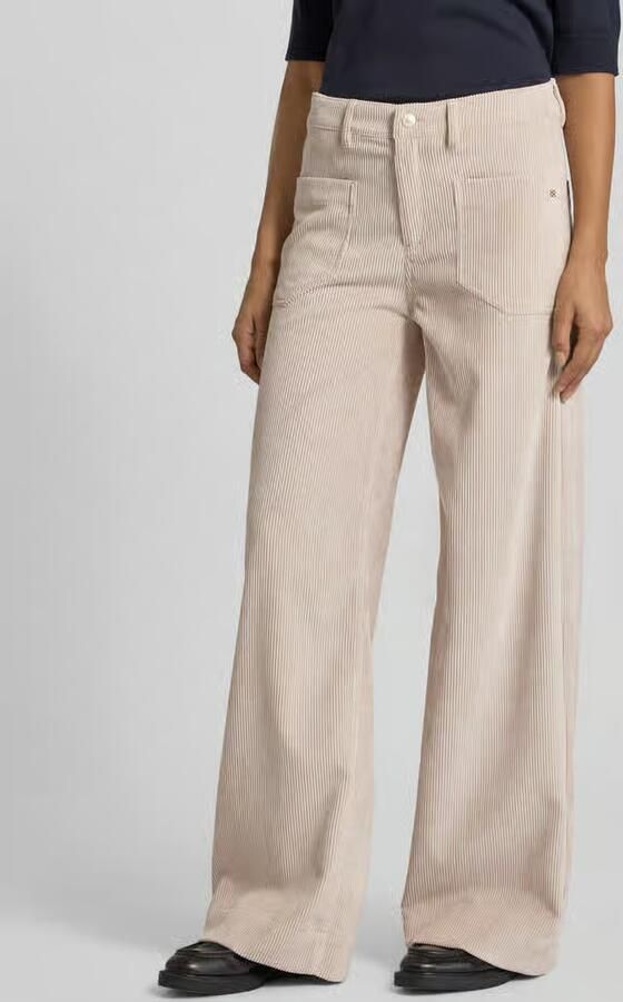 RAFFAELLO ROSSI Wide leg corduroy broek met opgestikte steekzakken model 'MIRU' - Foto 2