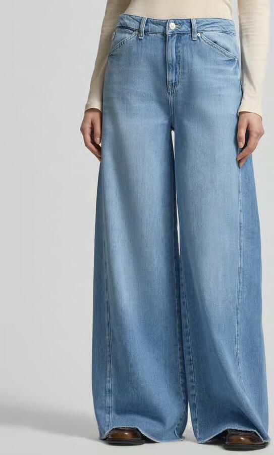 RAFFAELLO ROSSI Wide leg jeans met franjes model 'SENA' - Foto 3