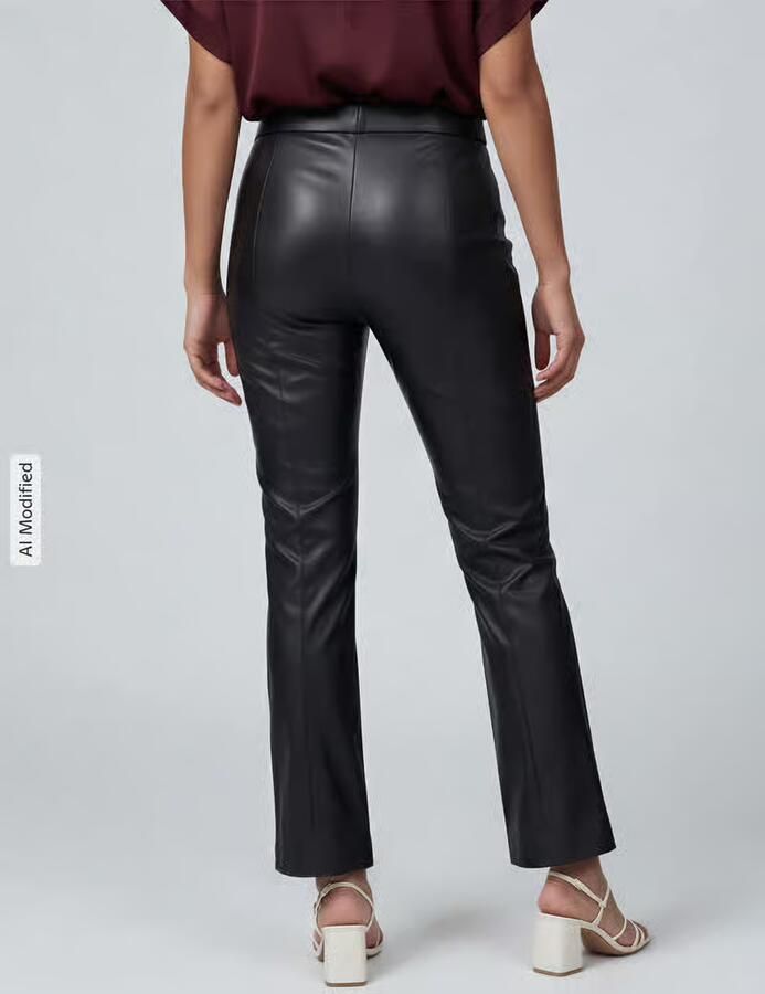 RAFFAELLO ROSSI Wide leg kunstleren broek van viscosemix model 'MACY' - Foto 2
