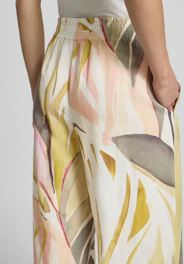 RAFFAELLO ROSSI Wide leg stoffen broek in all-over look model 'LIZETT'