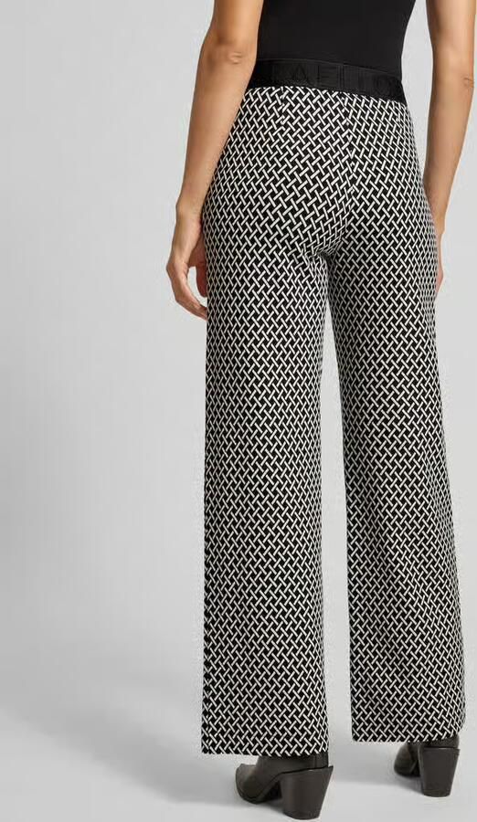 RAFFAELLO ROSSI Wide leg stoffen broek met elastische band met label model 'ELAINE'