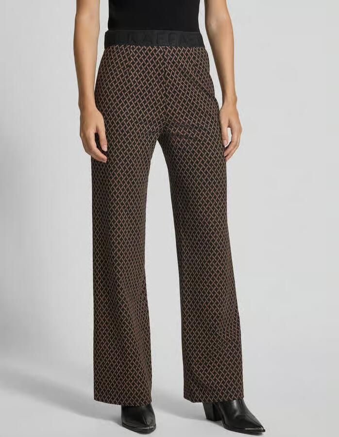 RAFFAELLO ROSSI Wide leg stoffen broek met elastische band met label model 'ELAINE' - Foto 2