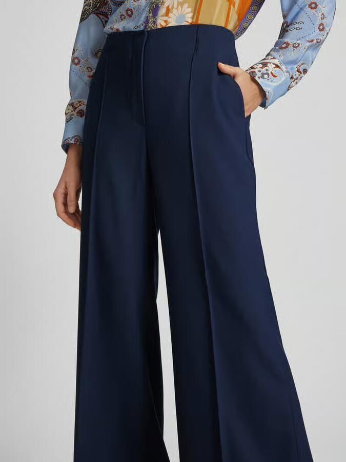 RAFFAELLO ROSSI Wide leg stoffen broek met structuurmotief model 'AGATHA' - Foto 2