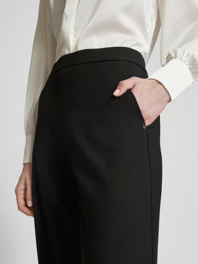 RAFFAELLO ROSSI Wide leg stoffen broek met structuurmotief model 'PALINA'
