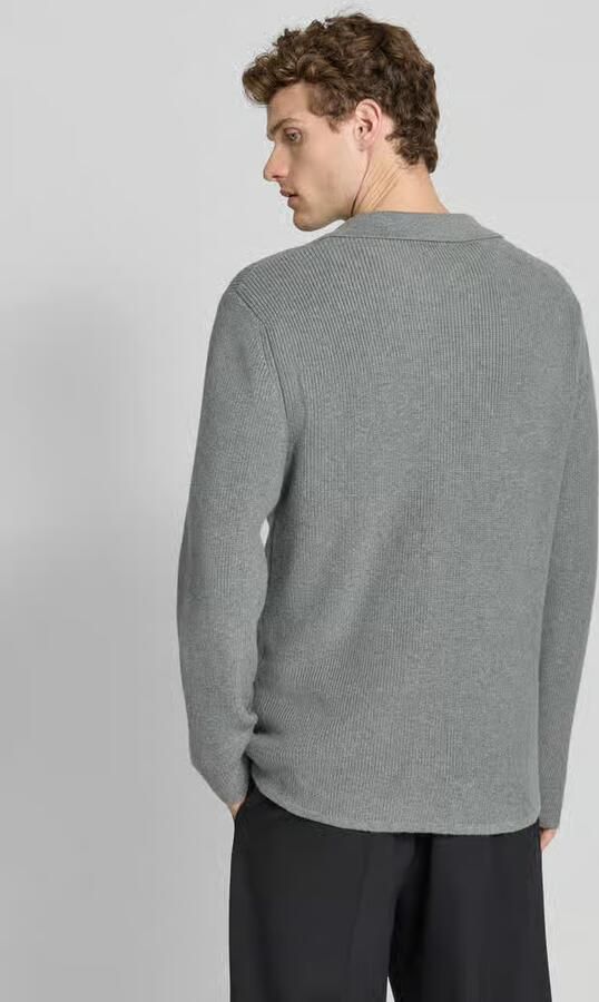 RAGMAN Regular fit gebreid jack van mix van katoen en wol