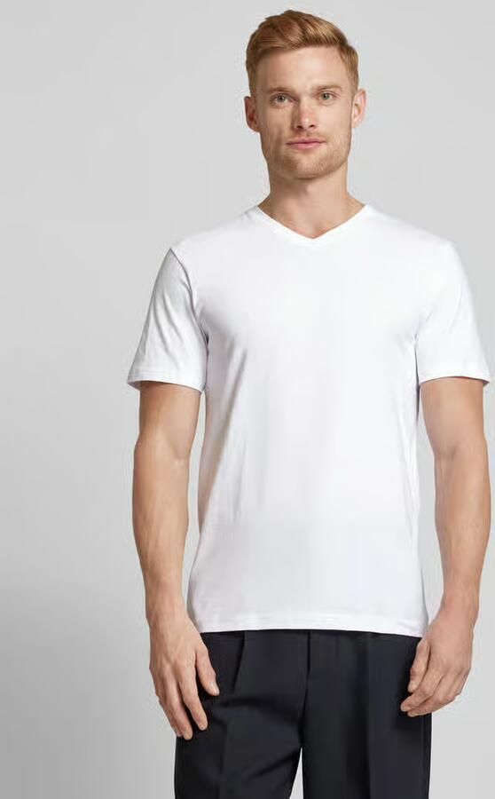 RAGMAN T-shirt in een set van 2 stuks met geribde V-hals - Foto 2