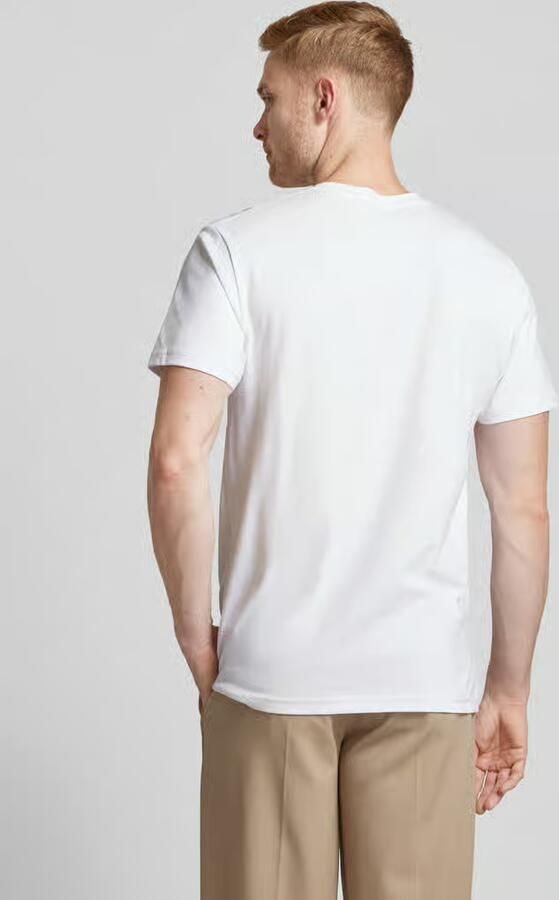 RAGMAN T-shirt met geribde ronde hals in set van 2
