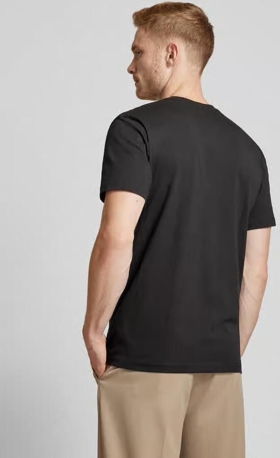 RAGMAN T-shirt met geribde ronde hals in set van 2