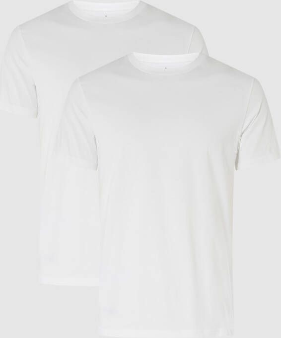 RAGMAN Regular fit T-shirt van pima-katoen in een set van 2 stuks