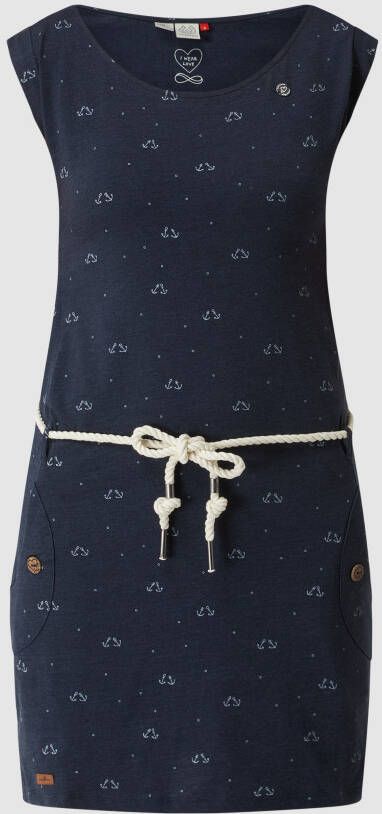 Ragwear Jerseyjurk TAG MARINA met maritiem all-over-"anker"-design (2-delig Met een bindceintuur)