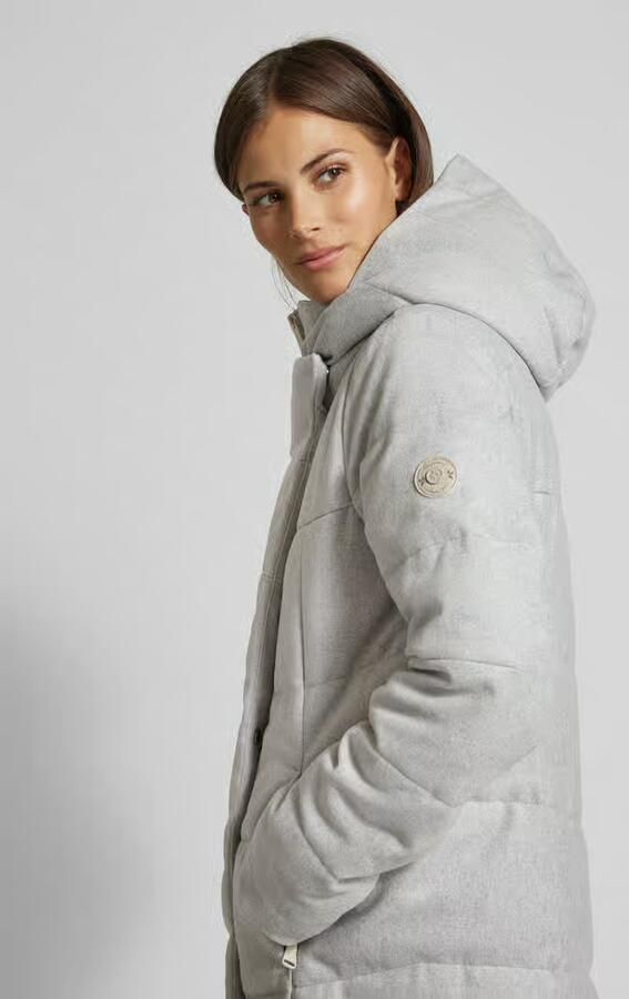 Ragwear Gewatteerde lange jas met capuchon model 'Pavla'