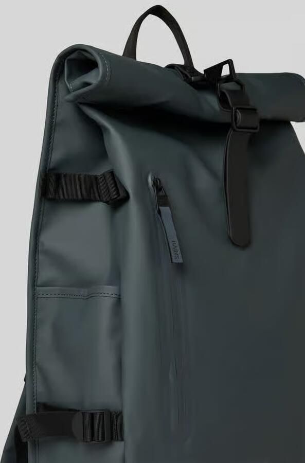 Rains Rugzak met rolltop en ritsvak - Foto 2