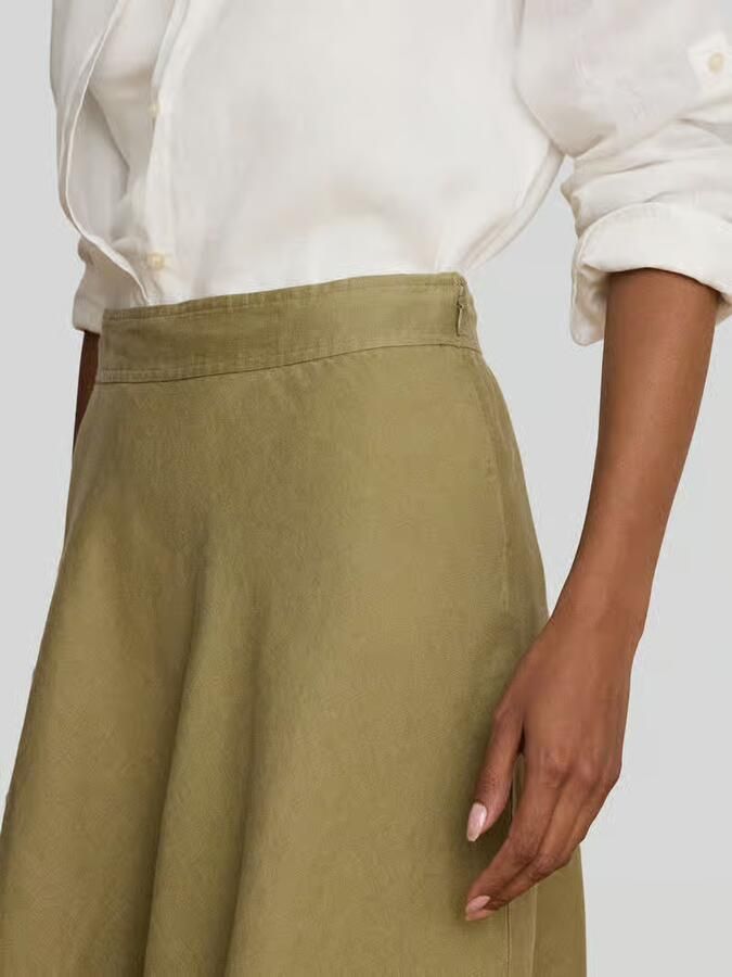Lauren Ralph Lauren A-lijn midi-rok van puur linnen model 'BENICE'
