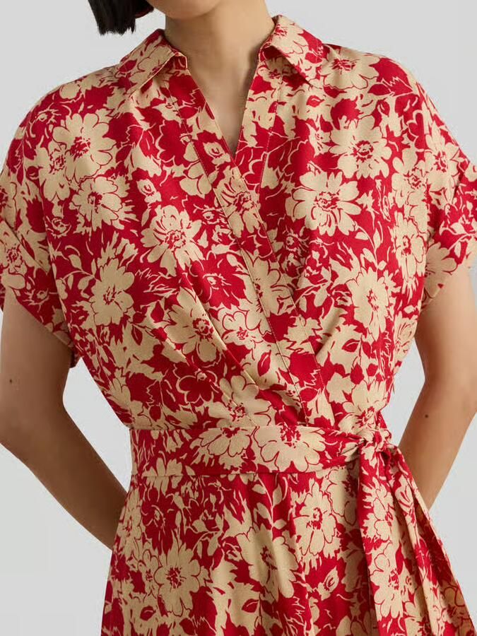 Lauren Ralph Lauren A-lijn vrijetijdsjurk met afneembare materiaalgelijke riem.