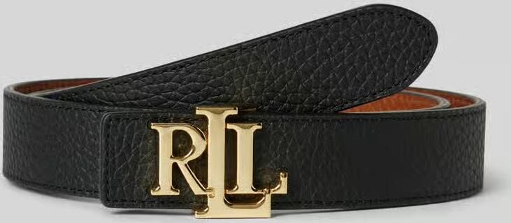 Ralph Lauren Omkeerbare Bruin & Zwart Riem met Gouden Logo Black Dames