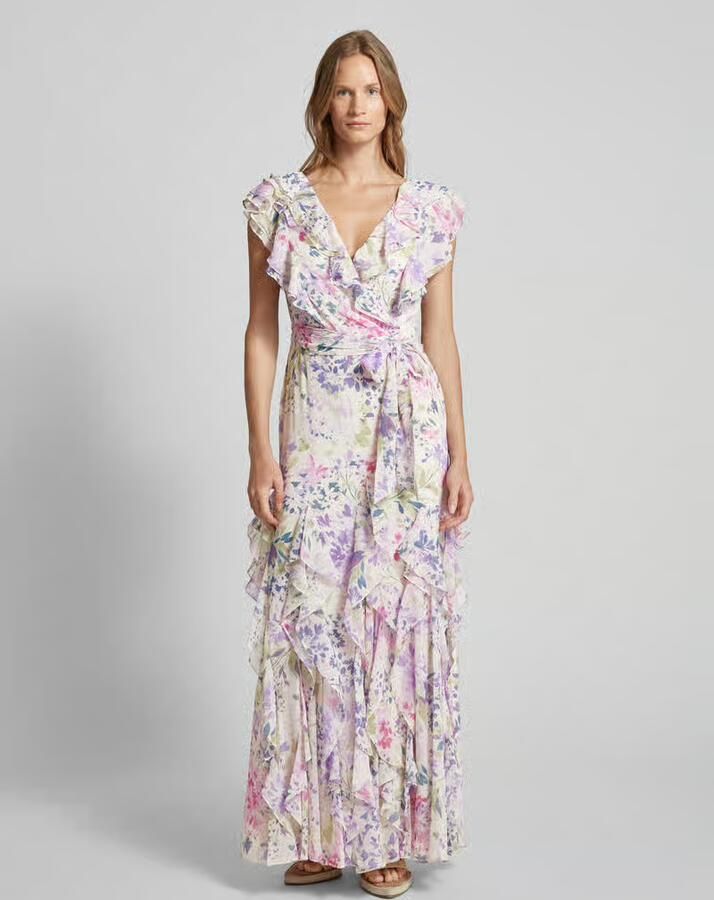 Lauren Ralph Lauren Avondjurk met bloemenmotief en volants - Foto 2