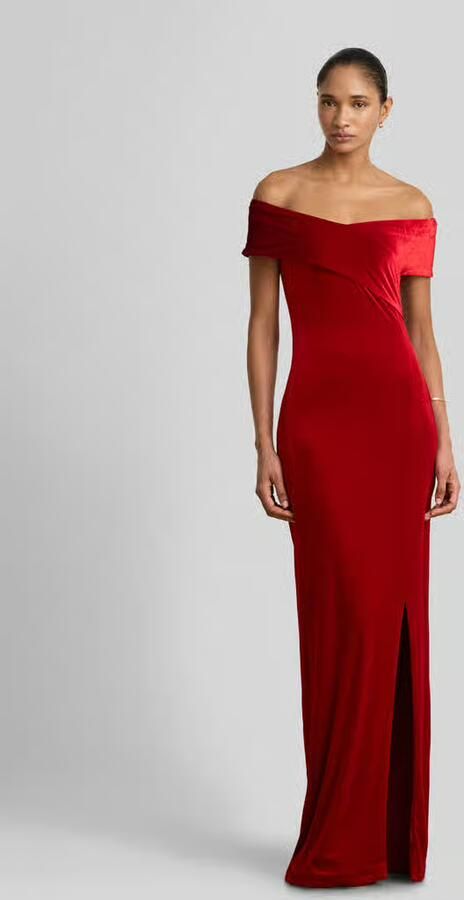 Lauren Ralph Lauren Avondjurk met carmenhals - Foto 3