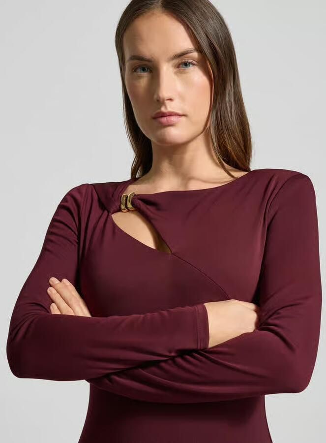 Lauren Ralph Lauren Avondjurk met cut-out en knoopdetail model 'BURLINCE' - Foto 2