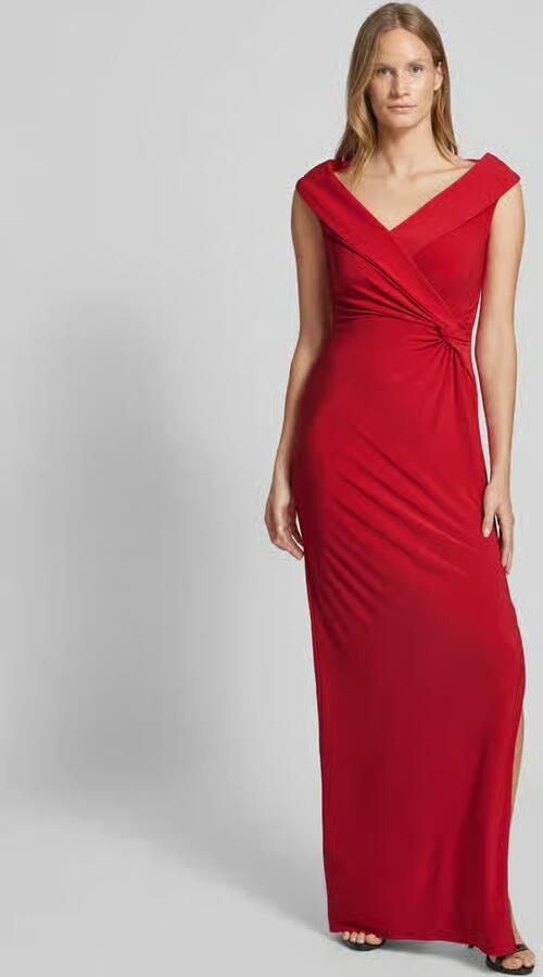 Lauren Ralph Lauren Avondjurk met knoopdetail model 'LEONIDAS' - Foto 2